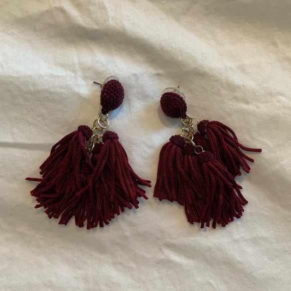 Accessorize Jewelry - Burgundy tassel earrings